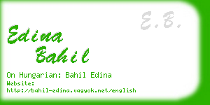 edina bahil business card